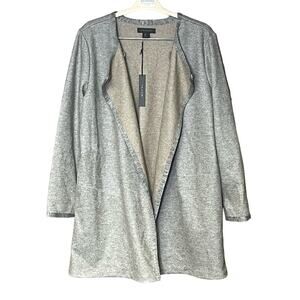 TAHARI wool blend coat long sleeve gray asymmetrical fall women’s size large